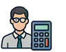 Accountant reviewing records